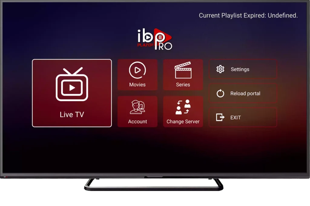 Interface of IBO Player Pro IPTV app