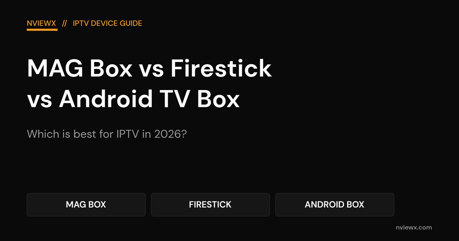 MAG Box vs Firestick vs Android TV Box: Which Is Best for IPTV? MAG box vs Firestick vs Android TV box for IPTV comparison