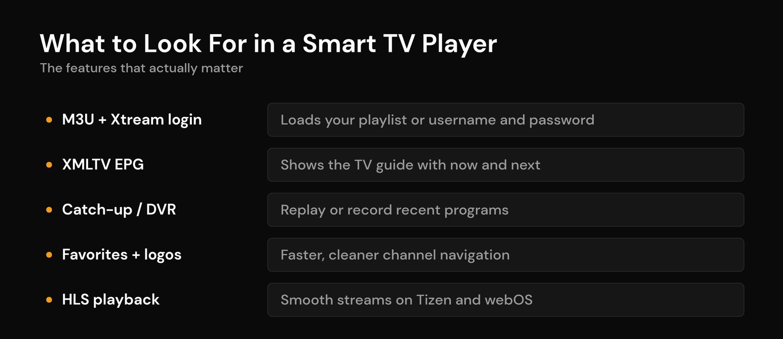 Best IPTV Player for Your Smart TV: Samsung & LG Apps (2026) Checklist of features to look for in a Smart TV IPTV player app