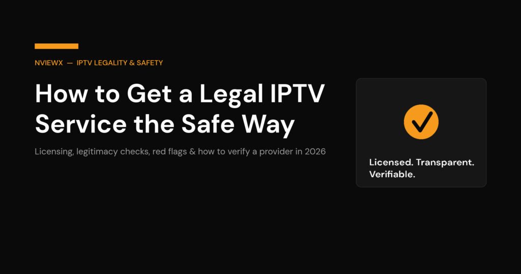 How to get a legal IPTV service — branded guide cover for 2026